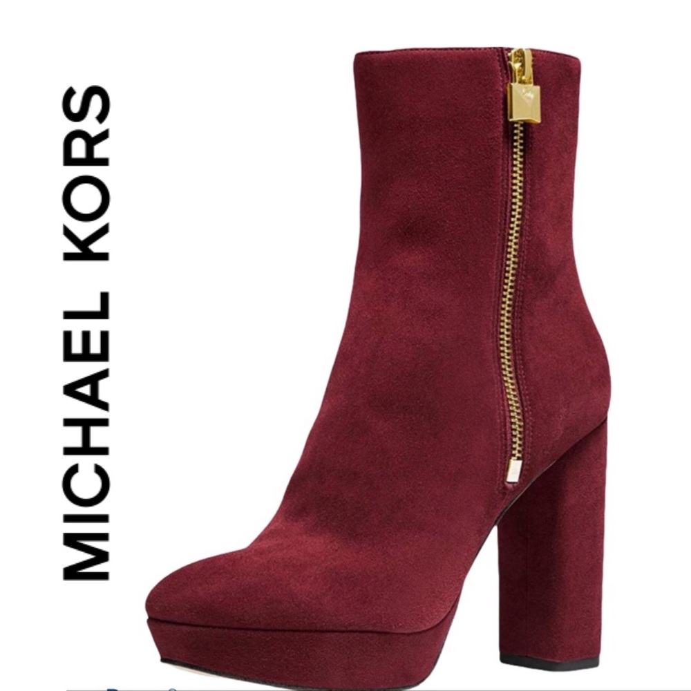 NEW MICHAEL KORS red suede boots booties